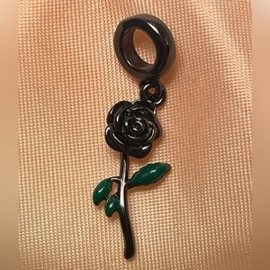 Bracelet Charm Black Rose